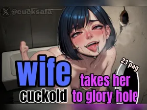 Wife takes her cuckold to glory hole [@cucksafa]